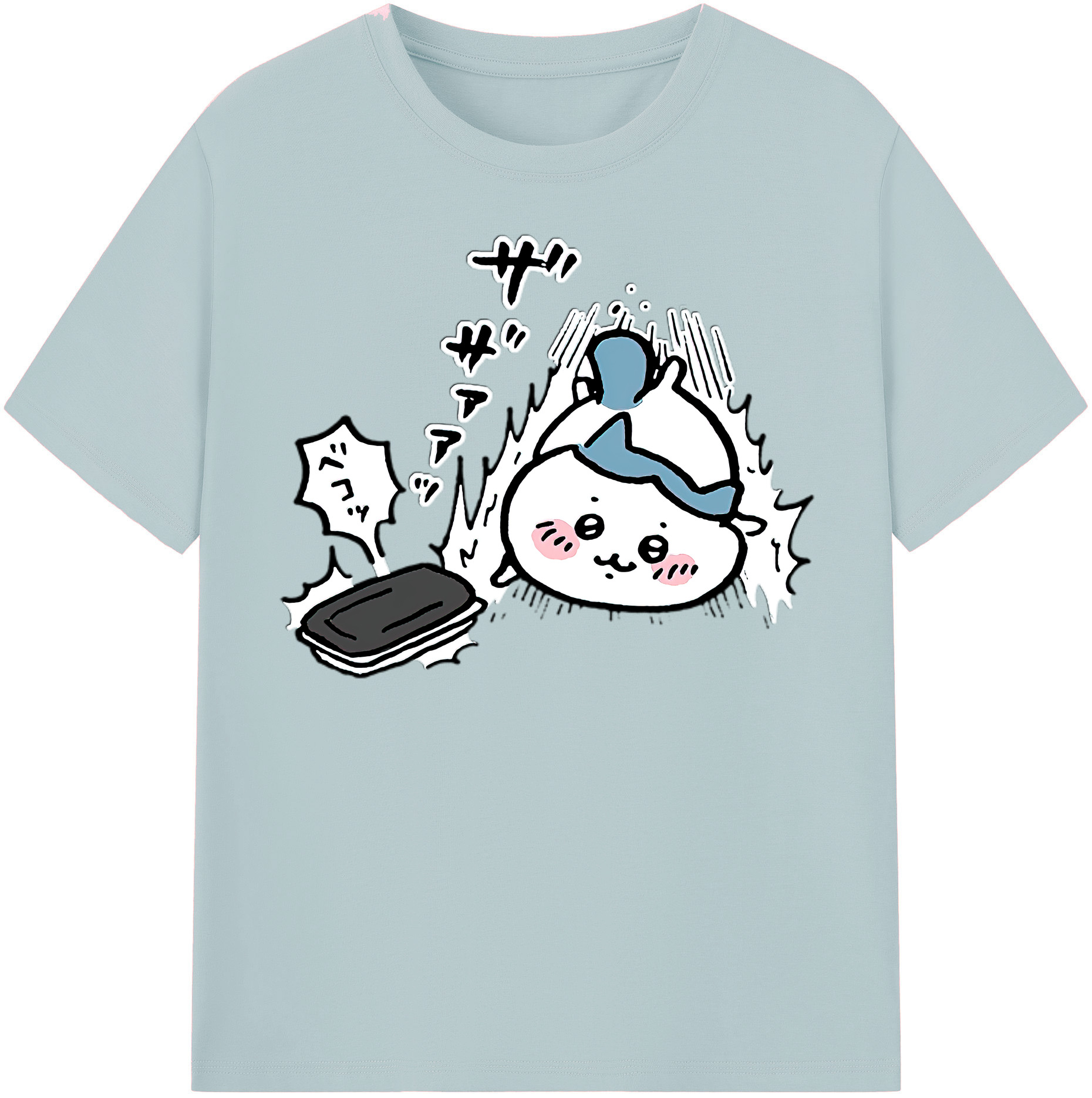 （画像用） ちいかわ ハチワレ Chii-kawa hachiware 綿100％半袖Tシャツ（フロントプリント）